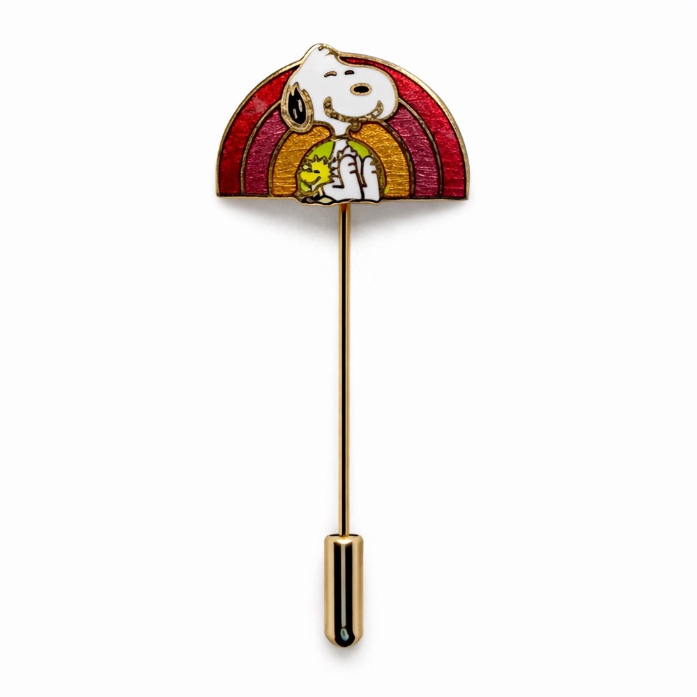 Vintage 1958 Snoopy & Woodstock Rainbow Stick Pin Brooch United Feature